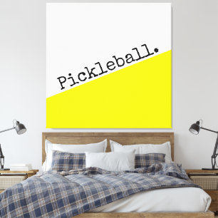 Toile Cool Pickleball Texte Bright Jaune Blanc Poinçons