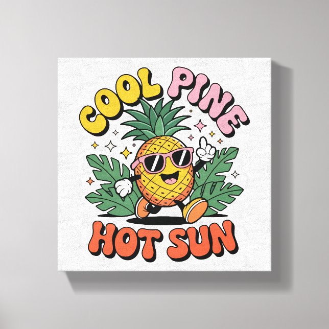 Toile Cool Pine Hot Sun Rétro Pinède Été Vibes (Recto)