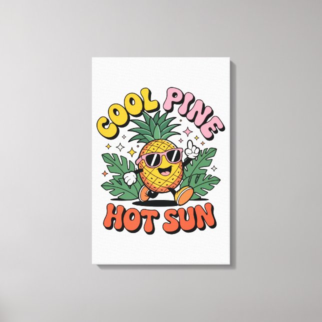 Toile Cool Pine Hot Sun Rétro Pinède Été Vibes (Recto)
