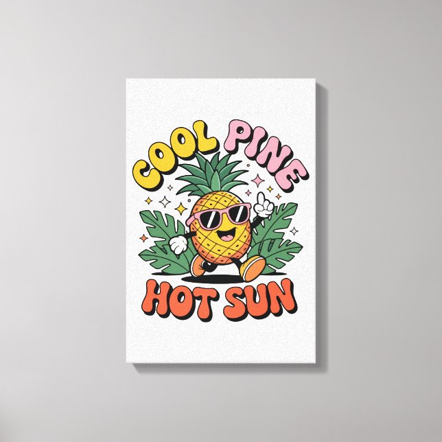 Toile Cool Pine Hot Sun Rétro Pinède Été Vibes (Recto)