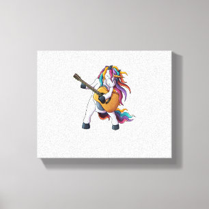 Toile Cool Unicorne Jouer de la guitare _ Funny Animal G