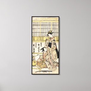 Toile Cool vintage japonais ukiyo-e geisha vieux rouleau
