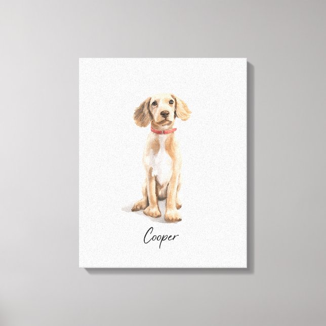 Toile Cooper - Illustration mignonne de chiot (Recto)