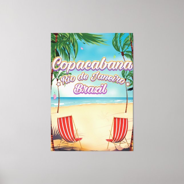 Toile Copacabana, Rio de Janeiro affiche de la plage de  (Recto)