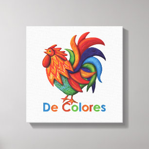 Toile Copie 12" de De Colores Rooster Gallo X12", 1,5"