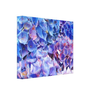 Toile Copie bleue de photo de fleurs d'hortensias