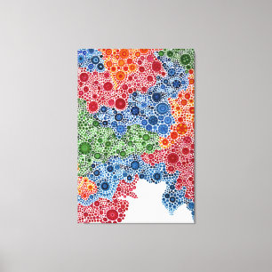 Toile Copie de paysage de peinture de point de cercle