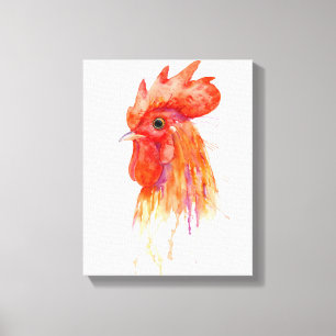 Toile Copie d'or de coq d'aquarelle