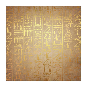 Toile Copie égyptienne de papier de hiéroglyphes d'or