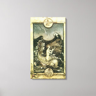 TOILE COPIE VINTAGE D'OCÉAN DE SIRÈNE DE TON DE SÉPIA