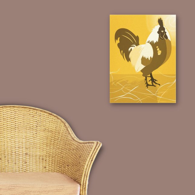 Toile Coq Bird Pays Animal Jaune Famille Accueil (Rooster Bird Country Animal Yellow Family Home Canvas Print)