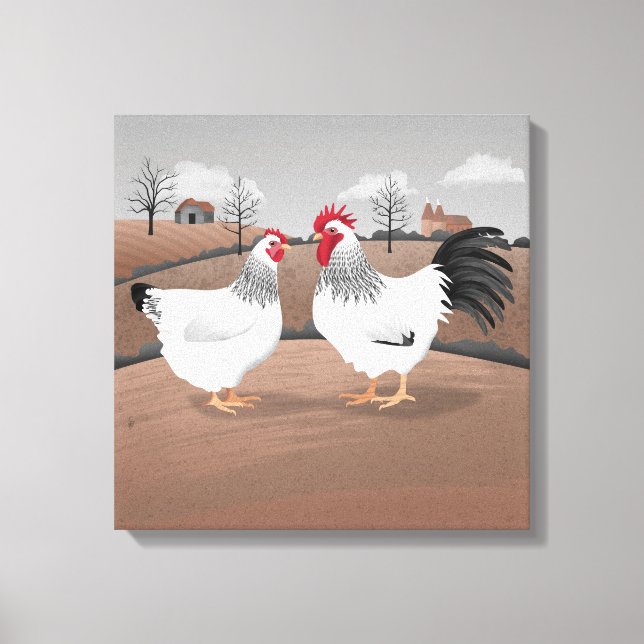 Toile Coq et Poule (Recto)