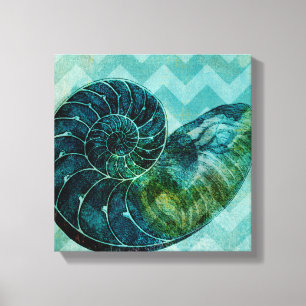 Toile Coque spirale Turquoise