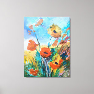 Toile Coquelicots dans une Prairie Sauvage