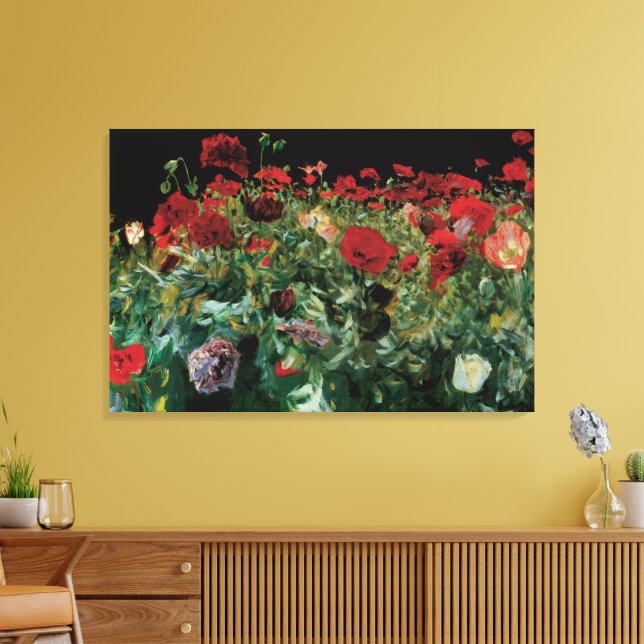 Toile Coquelicots par John Singer Sargent, Fleurs Vintag (Insitu(Salon))