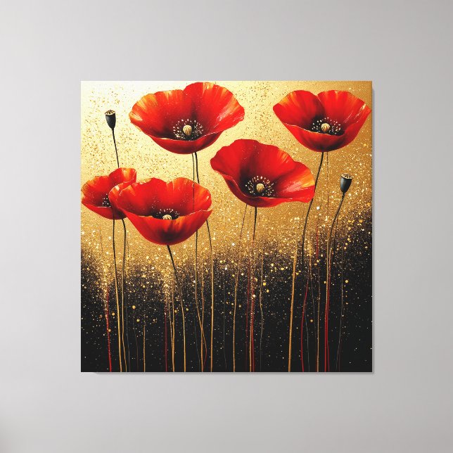 Toile Coquelicots rouges vibrants en fleurs (Recto)
