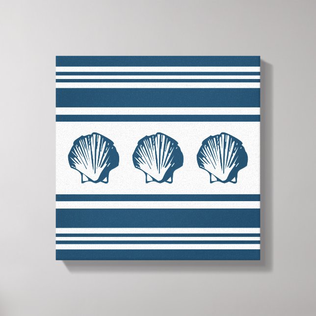Toile Coquillages et rayures (Recto)