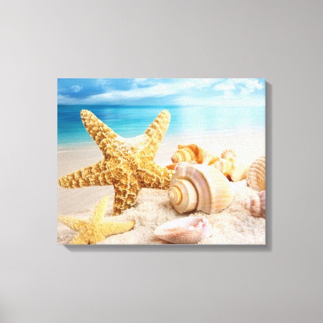 Toile Coquillages sur la plage (Recto)
