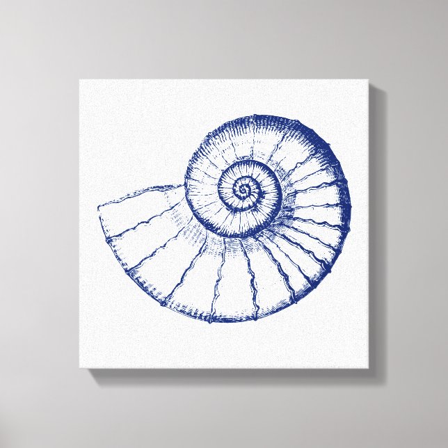 Toile Coquille marine minimaliste de Nautilus (Recto)