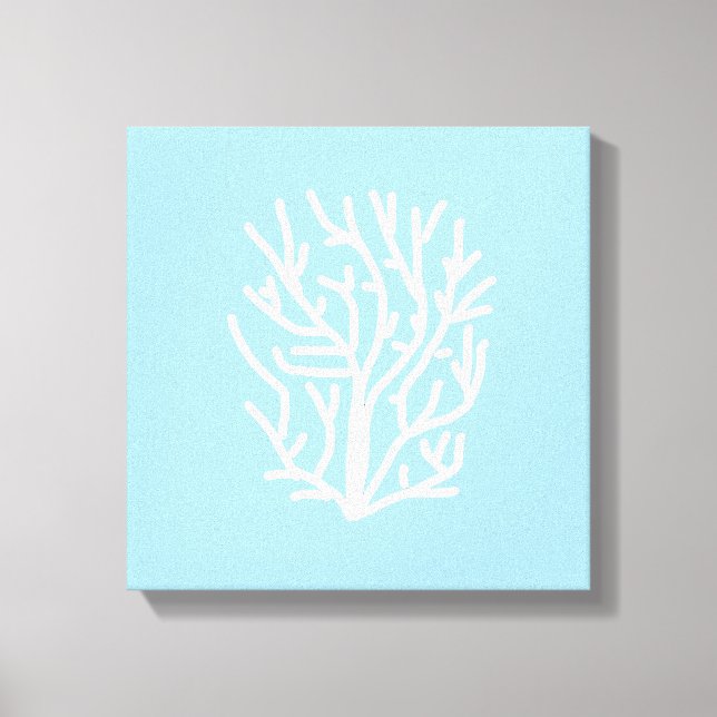 Toile Corail blanc éco océan bleu et blanc (Recto)