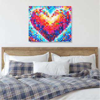 Toile Corazón pixel moderno – Arte digital colori