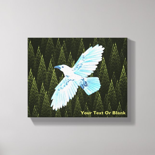 Toile Corbeau blanc sur conifères fragiles (Recto)