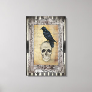 Toile Corbeau et crâne