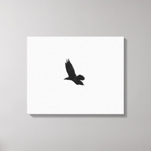 Toile Corbeau noir et blanc 16x20