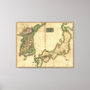 Toile Corea (Corée) et carte du Japon (1815)