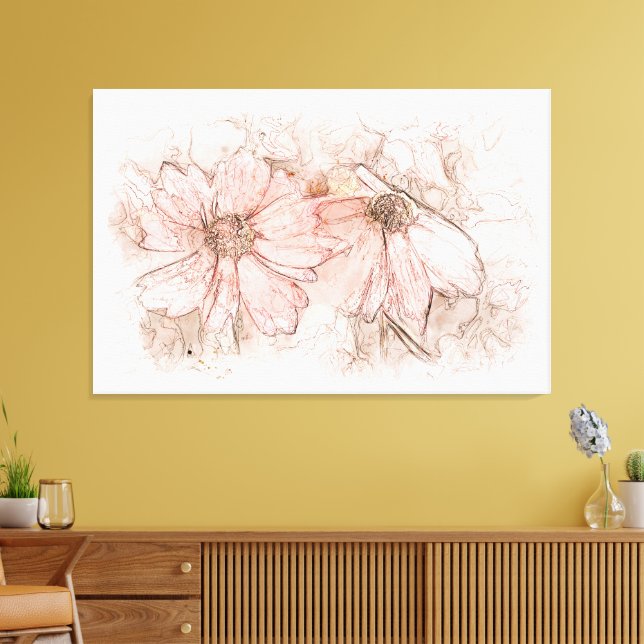 Toile Coréopsis Floral Watercolor ID712 (Insitu(Salon))