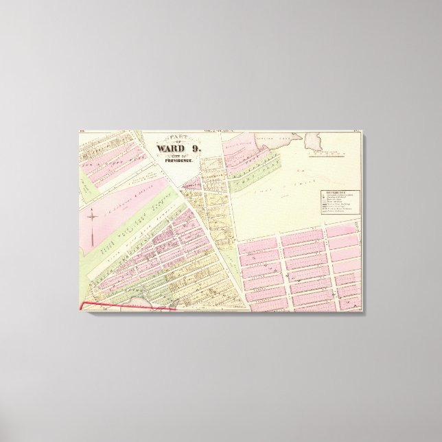 Toile Corliss Cove Cunliffs Pond et Cranston Atlas Carte (Recto)