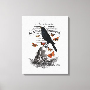 Toile corneille et crâne vintages modernes de Halloween