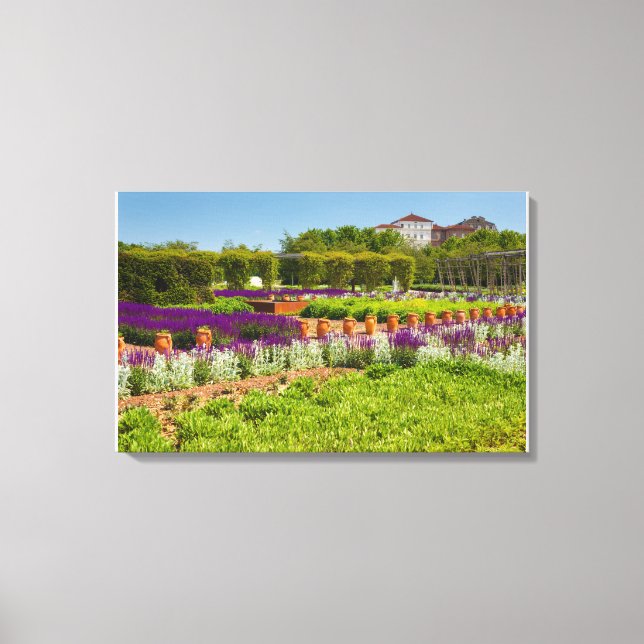 Toile corridor de fleurs de sauge violette et de stachys (Recto)