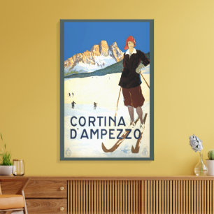 Toile Cortina d'Ampezzo, Italie, Alpes de ski de voyage 