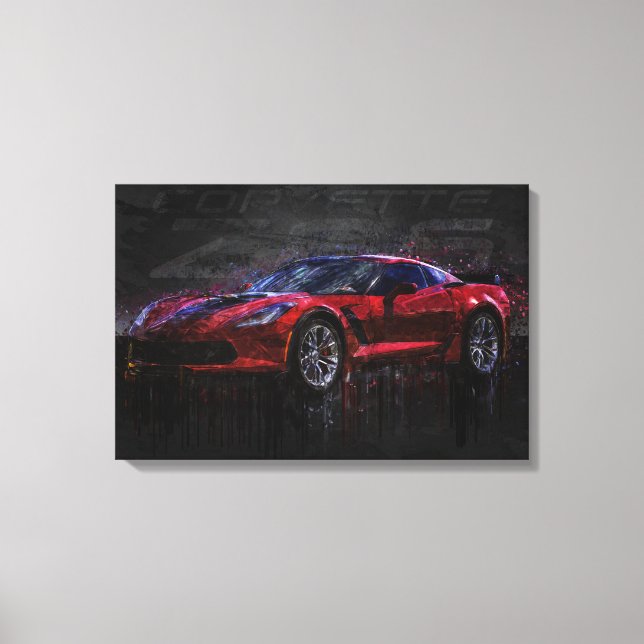 Toile Corvette rouge Z06 (Recto)