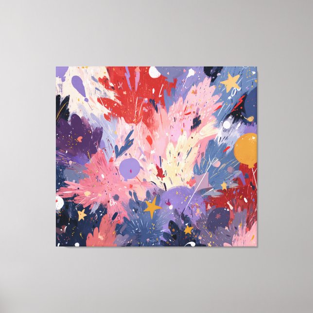 Toile Cosmic Party Abstract Explosion (Recto)