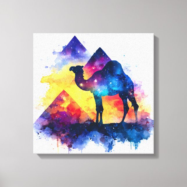 Toile Cosmic Starry Nuit Camel égyptien Paysage (Recto)