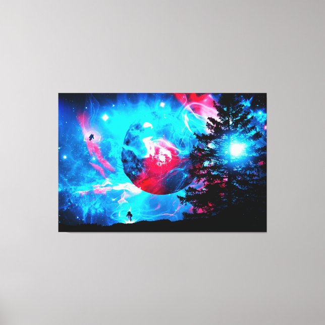 Toile Cosmos Galaxy Astronaut Space Stars Universe Wall (Recto)