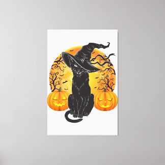 Toile Costume Chat Noir Scary Halloween sorcier Casquett