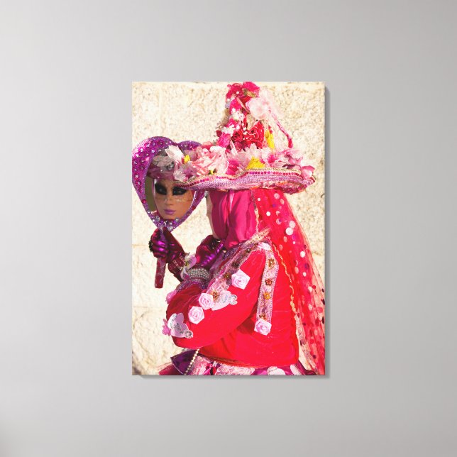 Toile Costume de Carnaval Rouge, Venise (Recto)