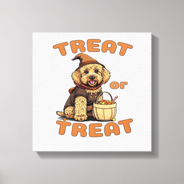 Toile Costume de chien Halloween Labradoodle �Friandise  (Recto)