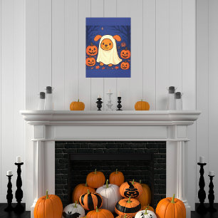 Toile Costume Fantôme de chien d'Halloween mignon - Ador
