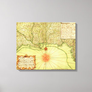 Toile Côte du Golfe de la carte unie de StatesPanoramic