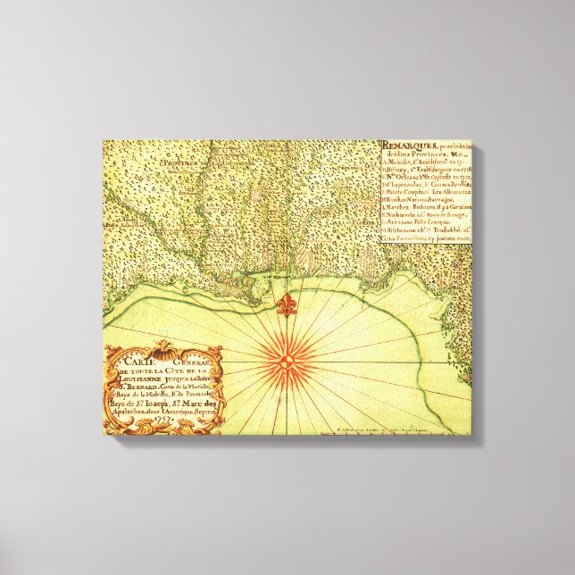 Toile Côte du Golfe des États-UnisCarte panoramique (Recto)