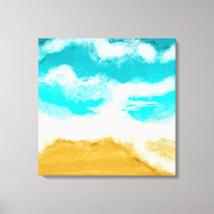Toile Côté mer Bleu et Turquoise Waves Sandy