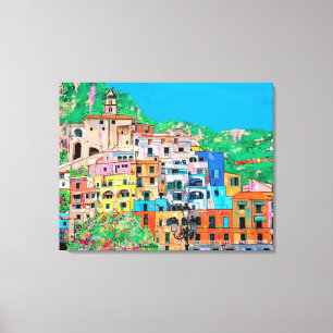Toile Côte pittoresque d'Amalfi Italie Méditerranée Clif
