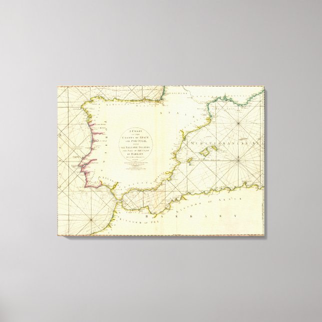 Toile Côtes Espagne, Portugal, Barbarie (Recto)