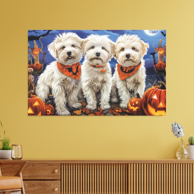 Toile Coton De Tulear Halloween Épouvantable (Insitu(Salon))