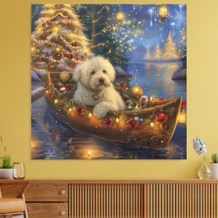 Toile Coton De Tulear Noël Festive Voyage