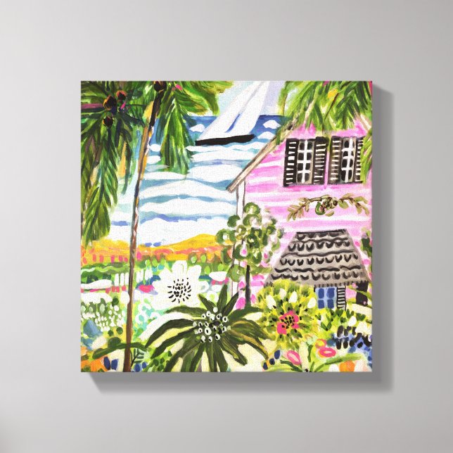 Toile Cottage rose près de la baie I (Recto)